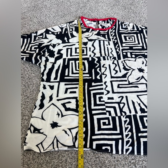 Vtg Jo Hardin Abstract Print Slit Midi Skirt Short Sleeve Top Co Ord Set Size 12 - Picture 3 of 15